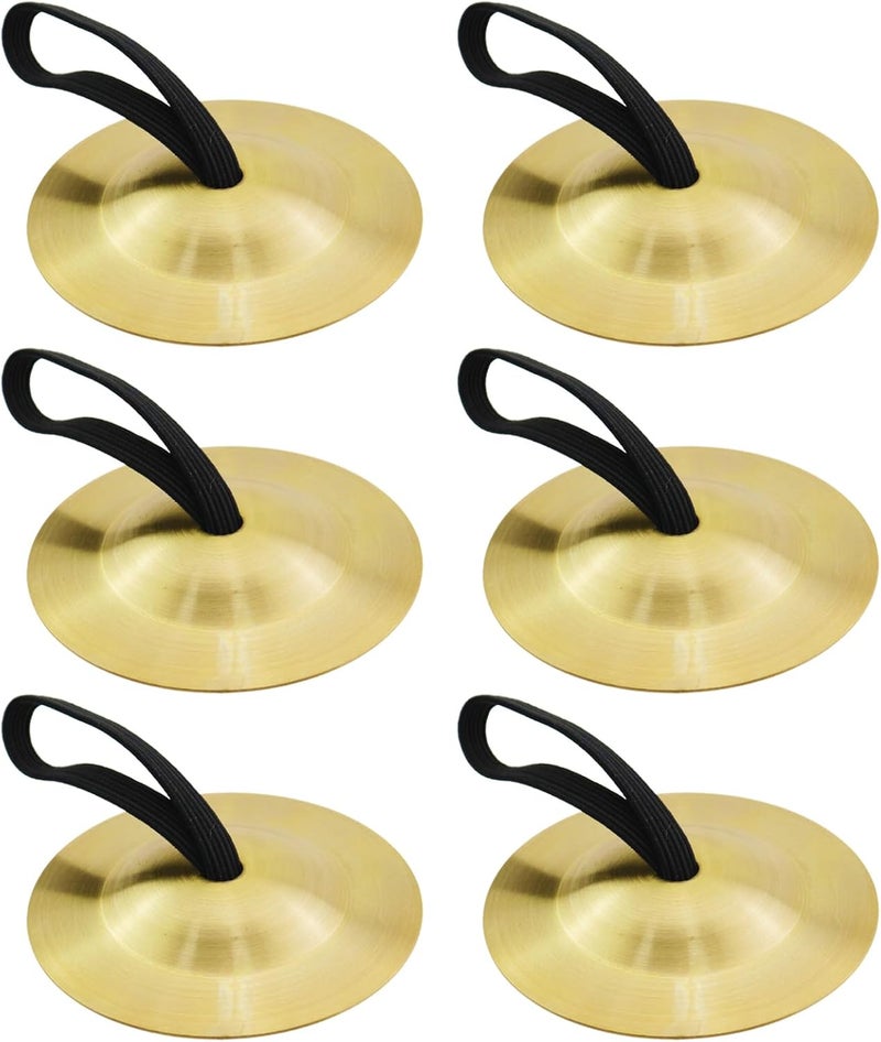 Caishun 6PCS 2.1 Inch Percussion Instrument Finger Cymbals Dance Finger Instruments Copper Teaching Aids Belly Dance Fingers for Ballroom Entertainment - Image 1